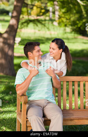 Woman huging her boyfriend Stock Photo