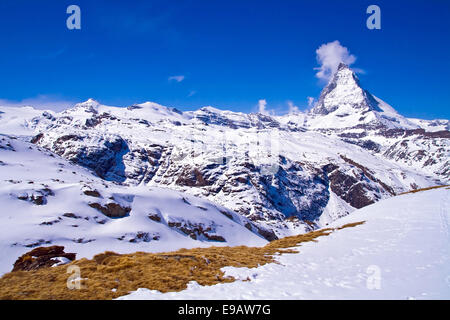 Matterhorn peak Alp Switzerland Stock Photo