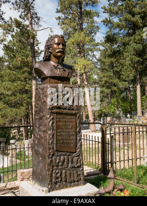 Wild Bill Hickok's Grave, Mount Moriah Cemetery in Deadwood, South Dakota, USA Stock Photo