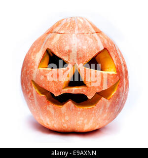 haloween pumpkin isolated over white Stock Photo