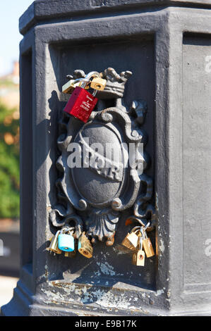 Love padlocks at Ponte Milvio, Rome, Italy