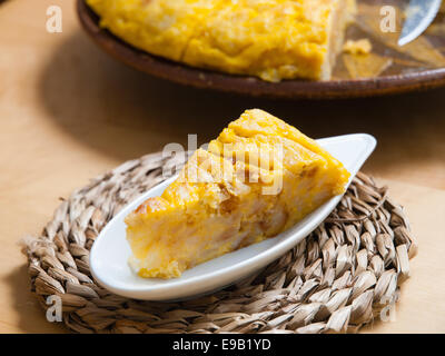 Portion of Spanish omelette, also called 'tapa' Stock Photo