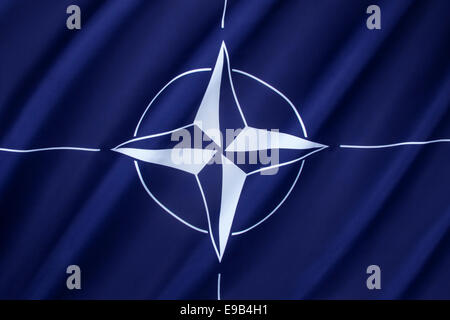 The flag of the North Atlantic Treaty Organization - NATO Stock Photo