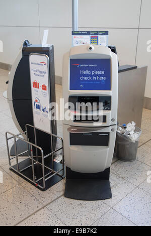British Airways self check-in machine at Gatwick Airport, London. Stock Photo