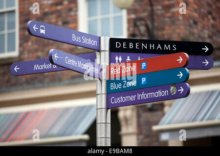 Multi-Directional Indicator Fingerpost Signs, Warrington, Cheshire, UK Stock Photo