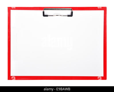 clipboard with blank paper sheet isolated on white Stock Photo