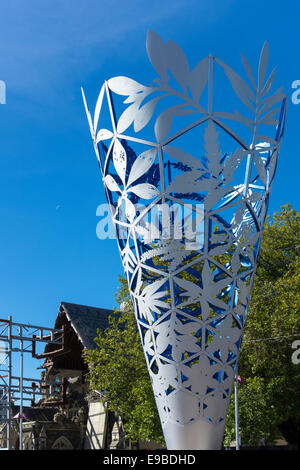 The Chalice artwork next to the demolished Cathedral in Cathedral Square Christchurch New Zealand Stock Photo