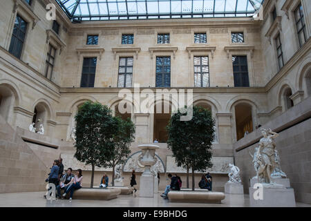 French sculpture in Richelieu Wing, Louvre Museum,Paris, France,Paris, France Stock Photo