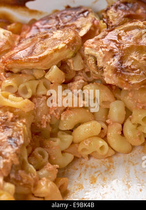 pasta Elbow macaroni bake with zucchini.macaroni gratin Stock Photo