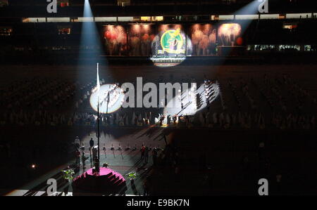 Lusaka. 23rd Oct, 2014. Photo taken on Oct. 23, 2014 shows the celebrations of the 50th anniversary of Zambian independence, in Lusaka, capital of Zambia. Credit:  Peng Lijun/Xinhua/Alamy Live News Stock Photo