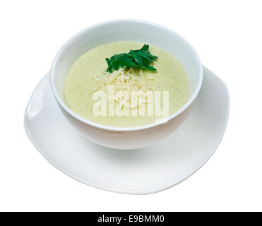 cream soup with zucchini, cheese and cream Stock Photo