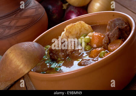 beef fricassee - French meat  cut into small pieces, stewed or fried Stock Photo