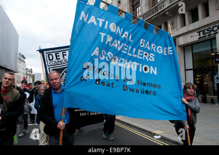 90,000 people join TUC General  Anti-Austerity & Britain Needs a Pay Rise march and rally in London 18th Oct  2014 Stock Photo