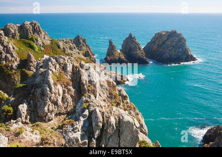 JERBOURG POINT AND PEASTACKS Stock Photo