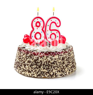 Birthday candle number 86 with flame - eps 10 vector illustration Stock ...