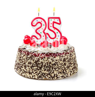 Birthday cake for the 35th birthday Cut Out Stock Images & Pictures - Alamy