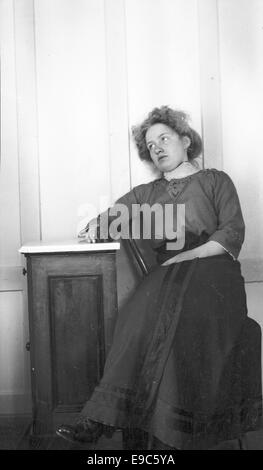 A portrait of Edith Sodergran, a Finnish-Swedish poet, photographed by ...
