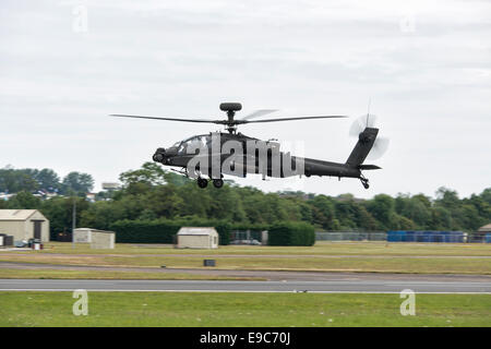 British army Boeing Apache Attack helicopter (AH-64E ArmyAir606) in low ...