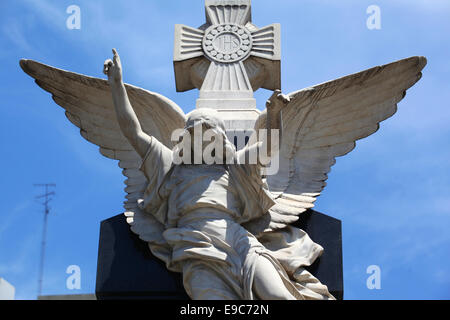 Statue of an angel inside the Recoleta monumental cemetery. Buenos Aires, Argentina. Stock Photo