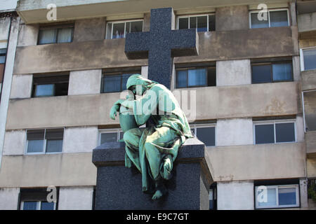 Bronze sculpture inside the monumental cemetery of Recoleta. Buenos Aires, Argentina. Stock Photo