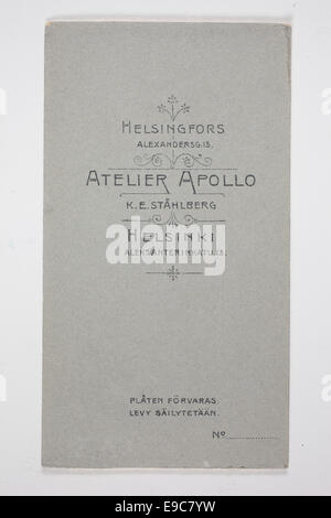 A historical image associated with the Apollo series, part of the archives of the Svenska litteratursällskapet in Finland. This photograph is linked to Finnish literary heritage and the history of the Apollo literary circle. Stock Photo