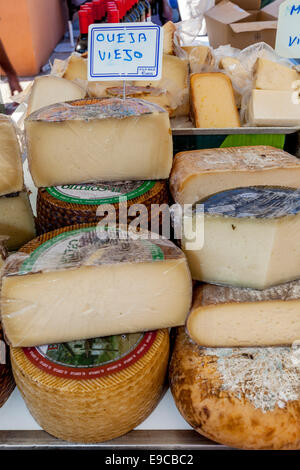 Cheese For Sale At The Friday Market In Ca'n Picafort, Mallorca - Spain Stock Photo