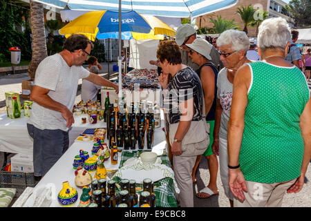 The Friday Market at Ca'n Picafort, Mallorca - Spain Stock Photo