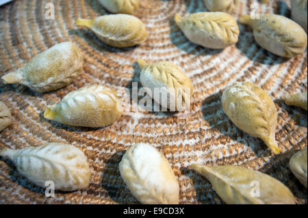 Torino, Piedmont, Italy. 24th Oct, 2014. Salone del Gusto e Terra Madre - Torino Lingotto -23 - 27 October 2014 - Stand Sardinia Culurgiones Credit:  Realy Easy Star/Alamy Live News Stock Photo