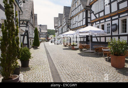 Historic town centre, Alter Flecken, Freudenberg, Siegerland region, North Rhine-Westphalia, Germany, Europe Stock Photo