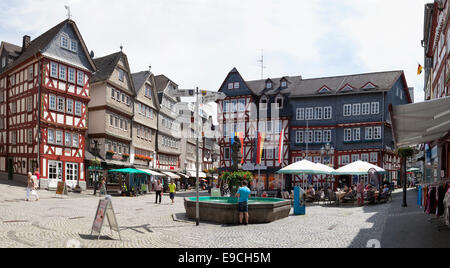 Buttermarkt butter market, historic old town of Herborn, Hesse, Germany, Europe, Stock Photo