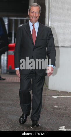 Nigel Farage outside ITV Studios  Featuring: Nigel Farage Where: London, United Kingdom When: 22 Apr 2014 Stock Photo