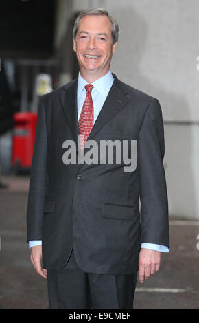 Nigel Farage outside ITV Studios  Featuring: Nigel Farage Where: London, United Kingdom When: 22 Apr 2014 Stock Photo