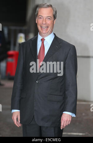 Nigel Farage outside ITV Studios  Featuring: Nigel Farage Where: London, United Kingdom When: 22 Apr 2014 Stock Photo