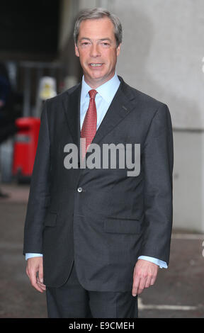 Nigel Farage outside ITV Studios  Featuring: Nigel Farage Where: London, United Kingdom When: 22 Apr 2014 Stock Photo