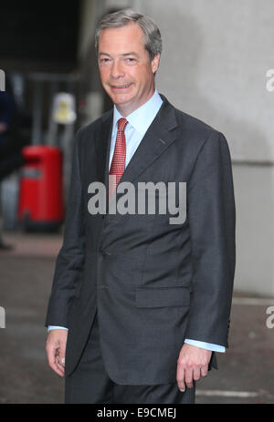 Nigel Farage outside ITV Studios  Featuring: Nigel Farage Where: London, United Kingdom When: 22 Apr 2014 Stock Photo