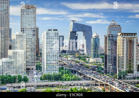 Beijing, China Financial District Skyline. Stock Photo