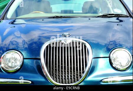 NOTTINGHAM, UK. JUNE 1, 2014: view of vintage car for sale in Nottingham, England. Stock Photo