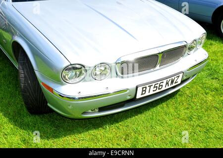 NOTTINGHAM, UK. JUNE 1, 2014: view of vintage car for sale in Nottingham, England. Stock Photo