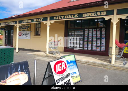 Lilydale village town corner shop grocer groceries in north east Tasmania,Australia Stock Photo