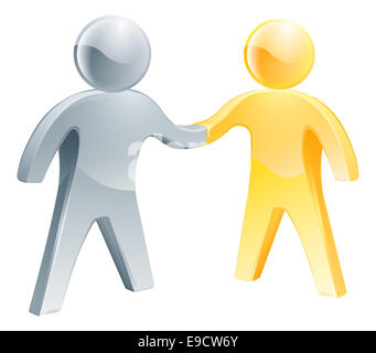 Collaboration concept of two business partners doing a handshake Stock Photo