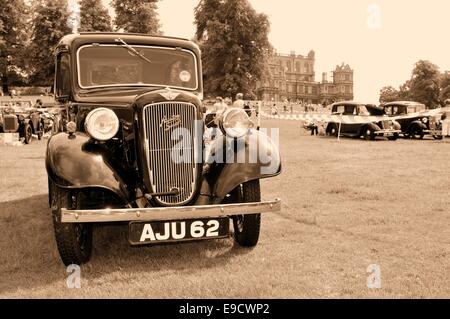 NOTTINGHAM, UK. JUNE 1, 2014: view of vintage car for sale in Nottingham, England. Stock Photo