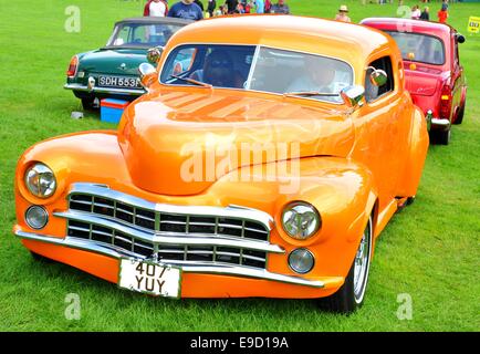 NOTTINGHAM, UK. JUNE 1, 2014: view of vintage car for sale in Nottingham, England. Stock Photo