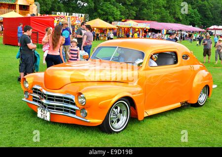 NOTTINGHAM, UK. JUNE 1, 2014: view of vintage car for sale in Nottingham, England. Stock Photo