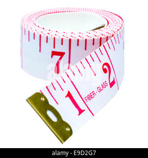 Imperial tailors tape measure, cut out or isolated against a white background.