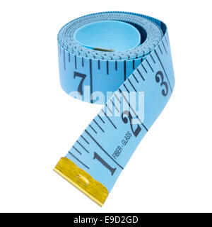 Imperial tailors tape measure, cut out or isolated against a white background.