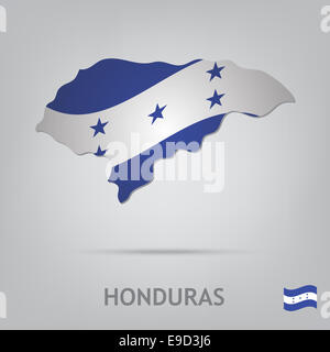 The flag of the country in the form of borders Stock Photo