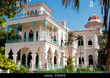 Beautiful palace exterior near Cienfuegos city bay Cuba Stock Photo