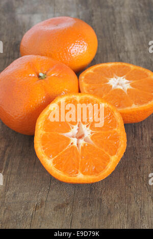Satsuma is a seedless and easy peeling citrus fruit Stock Photo