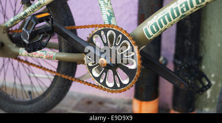 Rusty bike chain Stock Photo