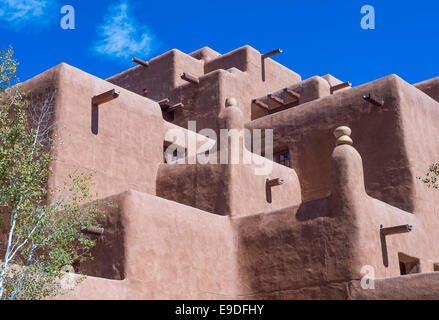 Traditional Adobe architecture in Santa Fe New Mexico Stock Photo